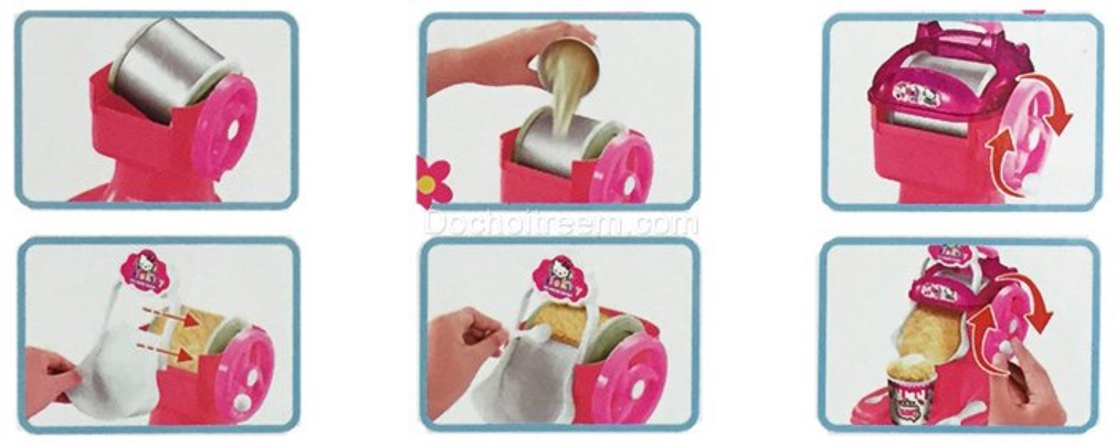 Hộp đồ chơi máy làm kem mini làm kem thật ăn được HELLO KITTY