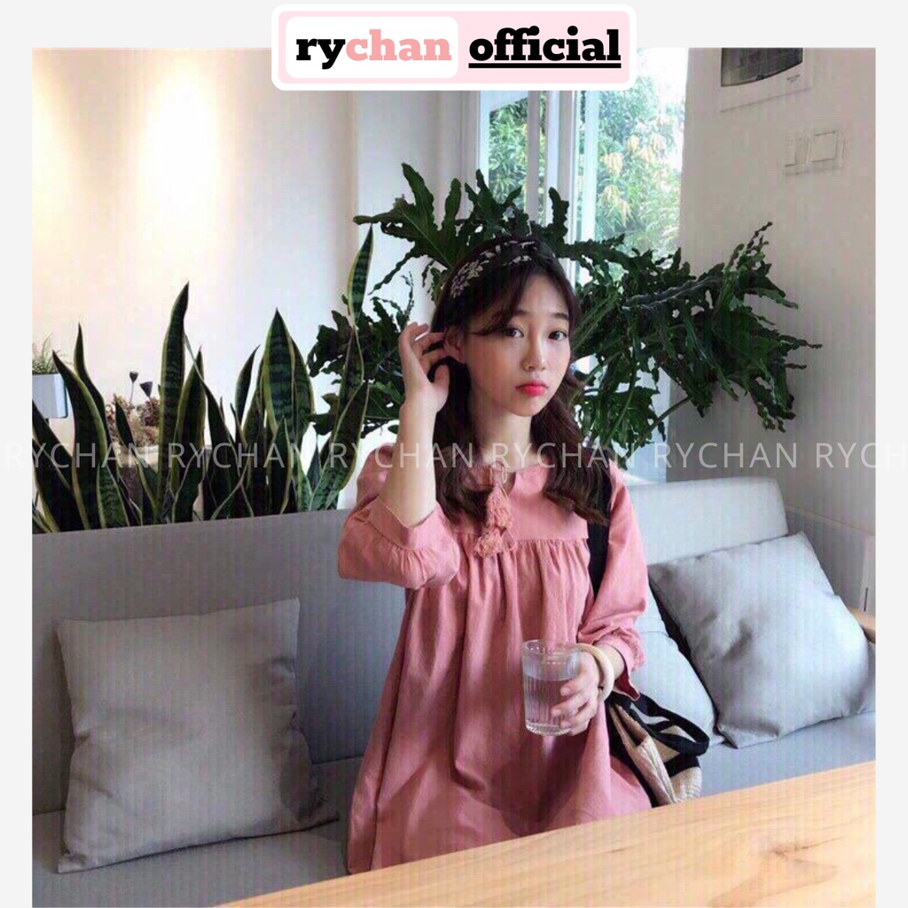 [ẢNH THẬT CUỐI] DX424 - Đầm Xòe Hồng Form Babydoll Phối Nơ Cực Đáng Yêu