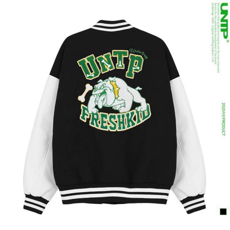 Áo Khoác Bomber Varsity Jacket - Áo Khoác Bomber Cardigan FRESHKID DOG Ullzang của SixK Store Unisex