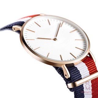 Đồng hồ analog máy quartz dây vải dù cho cặp đôi