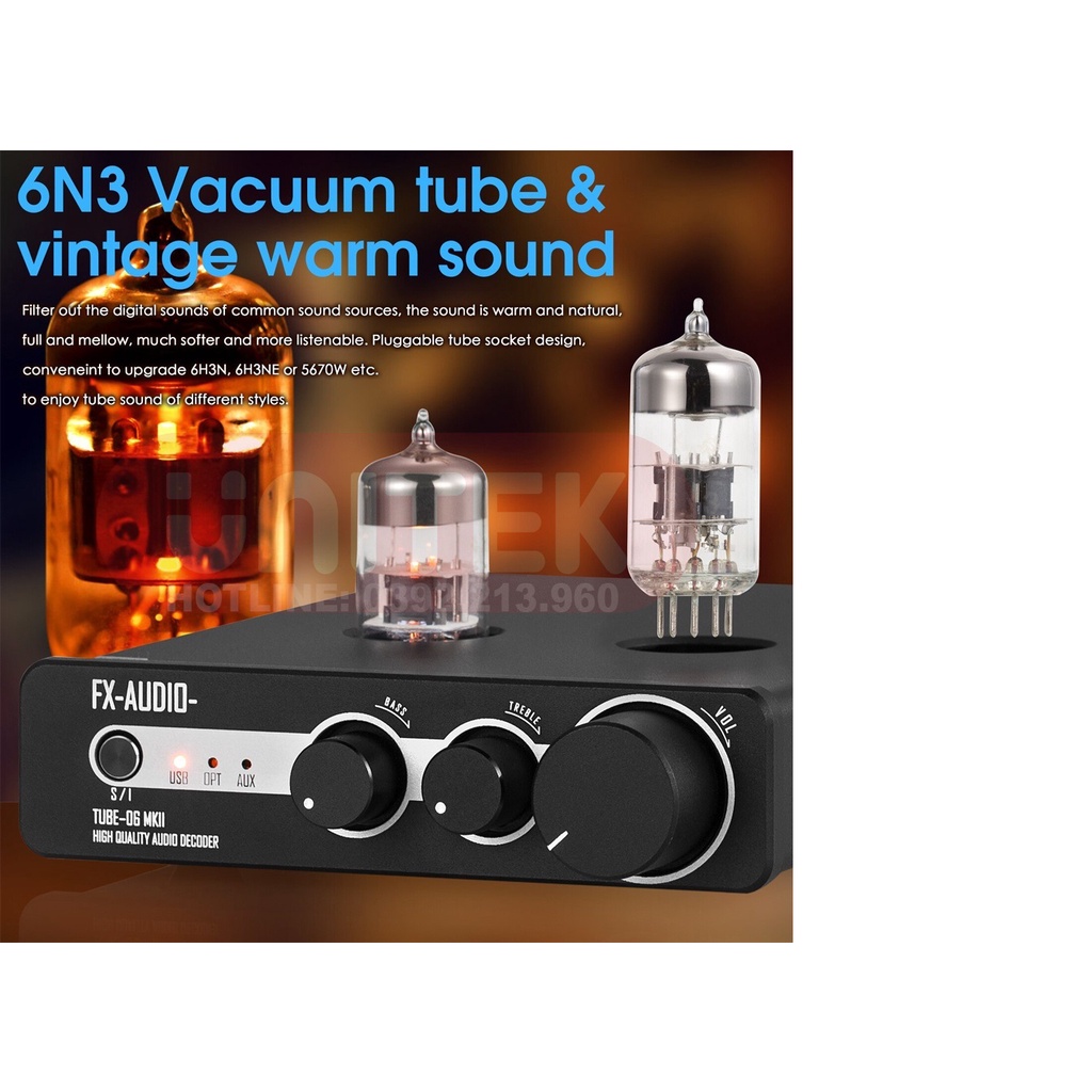 Bộ Ampli Đèn 6N3 Preamplifier Đèn, Chỉnh Bass-Treble FX-Audio TUBE-06 MKII - Bộ Ampli Hàng Chính Hãng