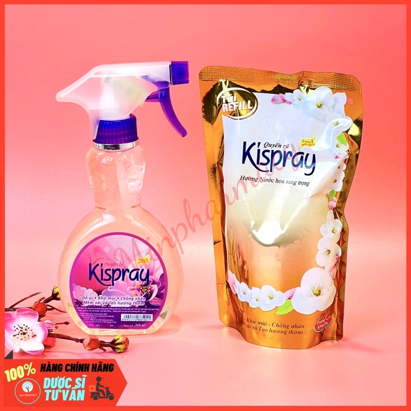 MUA 1 CHAI TẶNG 1 TÚI REFILL Nước Xịt Ủi KISPRAY Quyến Rũ Dễ ũi, Khử mùi, Chống nhăn - Minpharmacy