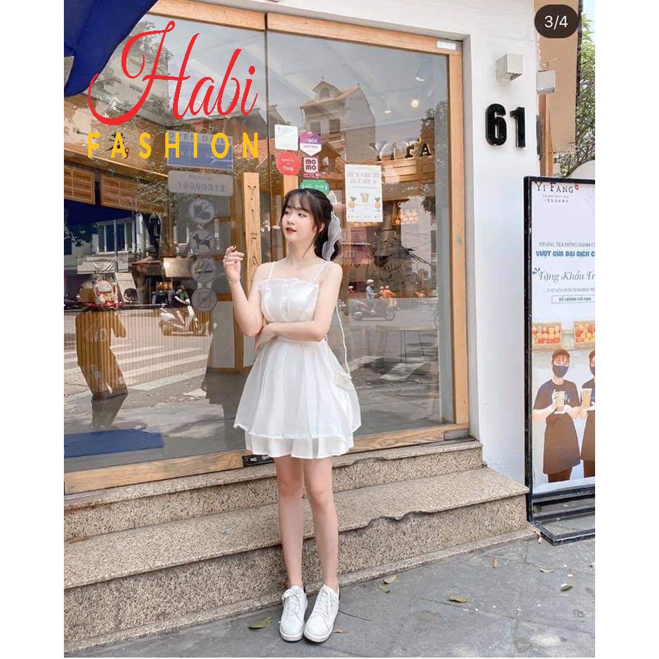 Váy đầm dự tiệc trắng công chúa 2 dây xếp ly ngực, váy thiết kế cao cấp giá rẻ (kèm ảnh shop) | BigBuy360 - bigbuy360.vn