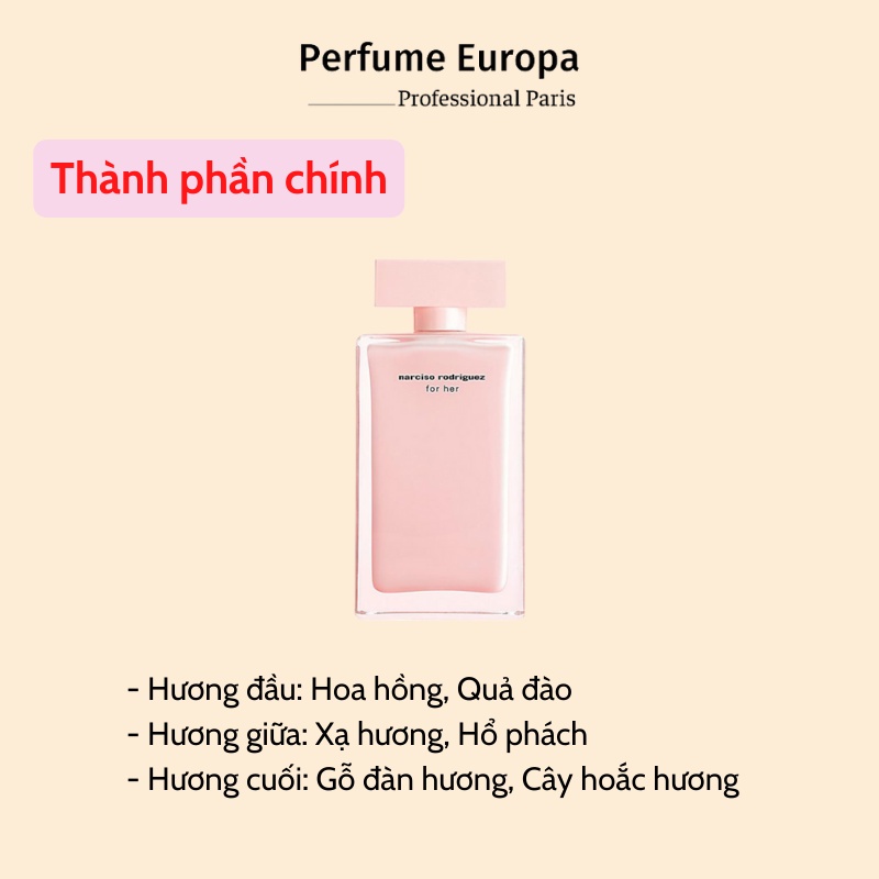 Nước hoa nữ Narciso Rodriguez EDP 100ml, dầu thơm chính hãng hương hoa cỏ nhẹ nhàng, tinh tế lưu hương lâu