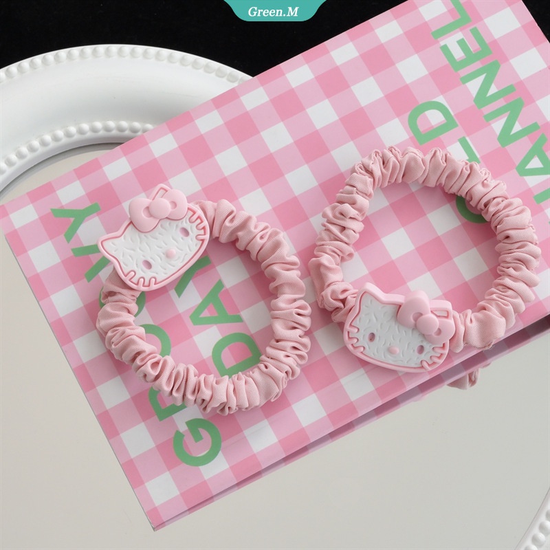 SANRIO Dây Cột Tóc Co Giãn Hình Hello Kitty Màu Hồng Cho Nữ