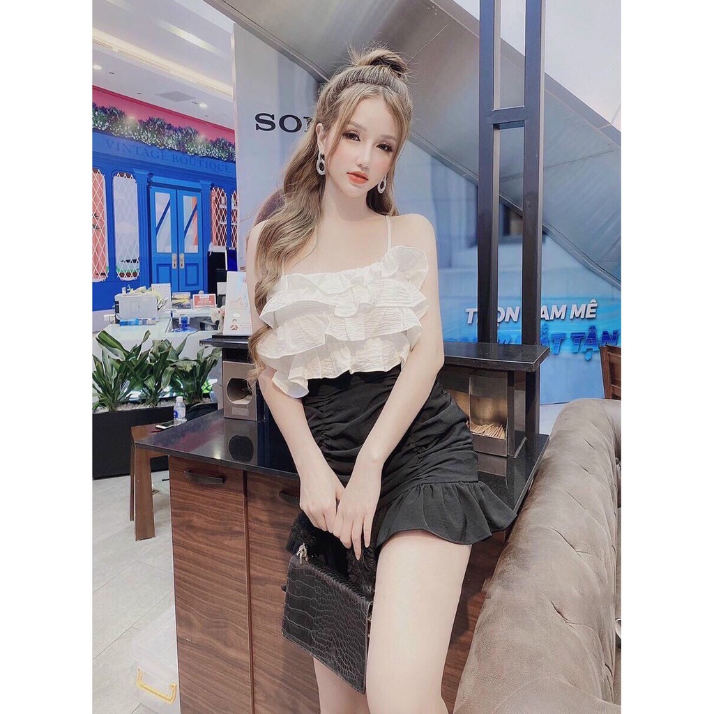 Sét Áo 3 Tầng Chân Váy Nhúng Bèo Thời Trang Nữ Sam Closet Free Size 40-55kg