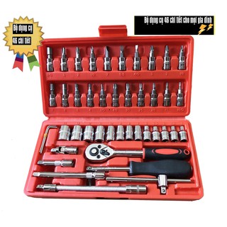 [LOẠI TỐT] Bộ dụng cụ mở bu lông ốc vít, bộ dụng cụ sửa chữa ô tô xe máy, bộ dụng cụ đa năng 46 chi tiết