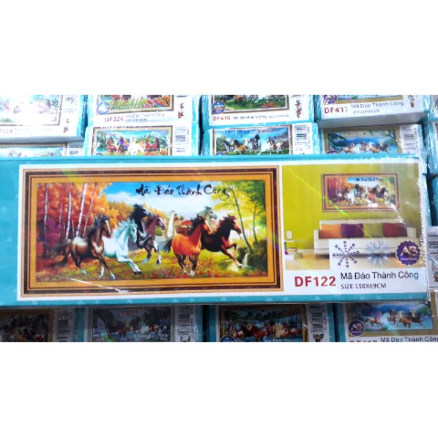 TRANH ĐÍNH ĐÁ MÃ ĐÁO THÀNH CÔNG DF122 (150X69)