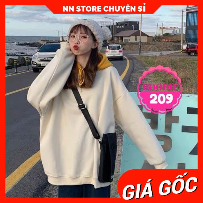 ÁO HOODIE CỔ PHỐI  MÀU XINH XẮN AHD209 ⚡ÁO HOODIE UNISEX ⚡ ÁO HOODIE TRƠN MÀU ⚡ ÁO KHOÁC KHÔNG TIA KÉO ⚡ ÁO KHOÁC NỈ