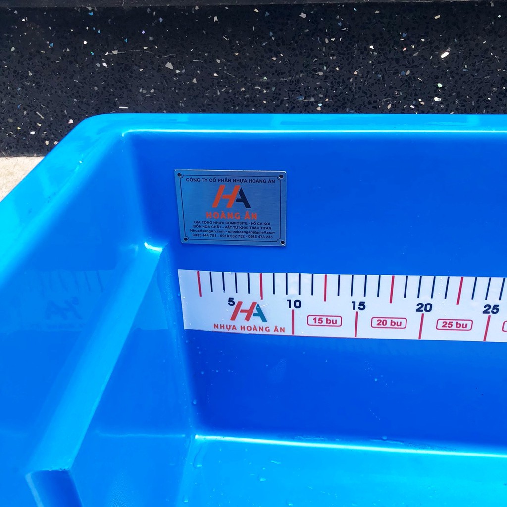 Hồ đo cá KOI Số 1 - Tank đo cá nhựa compoiste FRP : 400x700x400(DxRxC) - 110 lít