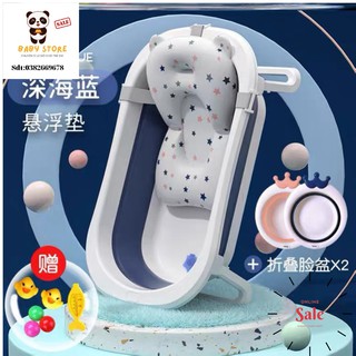 Chậu Tắm HOLLA Cho Bé, Chậu Tắm Gấp Gọn thông minh Kèm Nhiệt Kế Đo Nhiệt Độ Nước, bóng và vịt đồ chơi Cho Bé