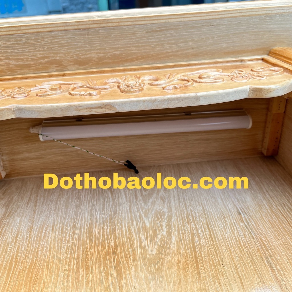 Bàn thờ thần tài ông địa gỗ Sồi ngang 48cm