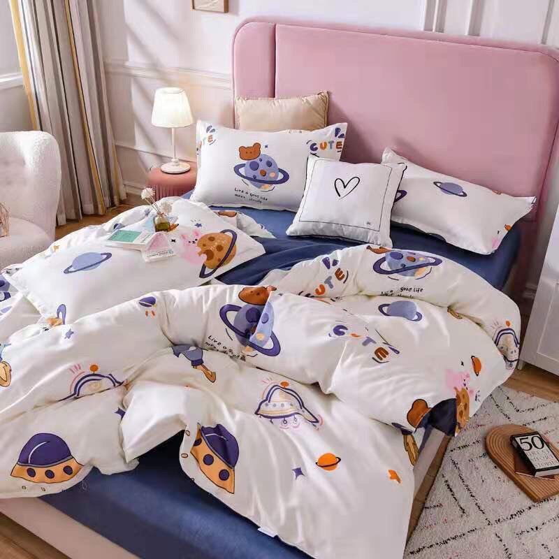 set chăn ga và gối cotton poly -gấu xinh