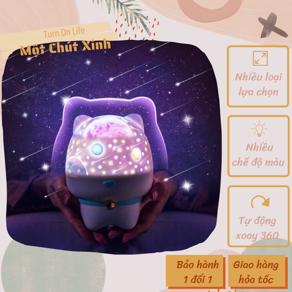 (video-freeship)Đèn ngủ chiếu sao LOA BLUETOOTH, cổ tích, đại dương, sinh nhật xoay tự động đèn LED lãng mạn