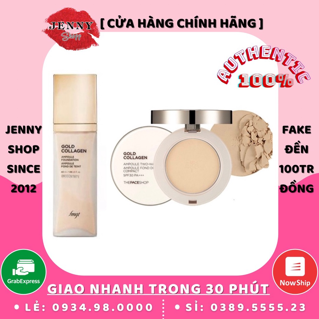 Kem Nền &amp; Phấn Phủ Gold Collagen Ampoule