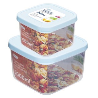 Bộ 2 hộp thực phẩm vuông Hokkaido 1000-2000ml  - Nhựa chính hãng inochi