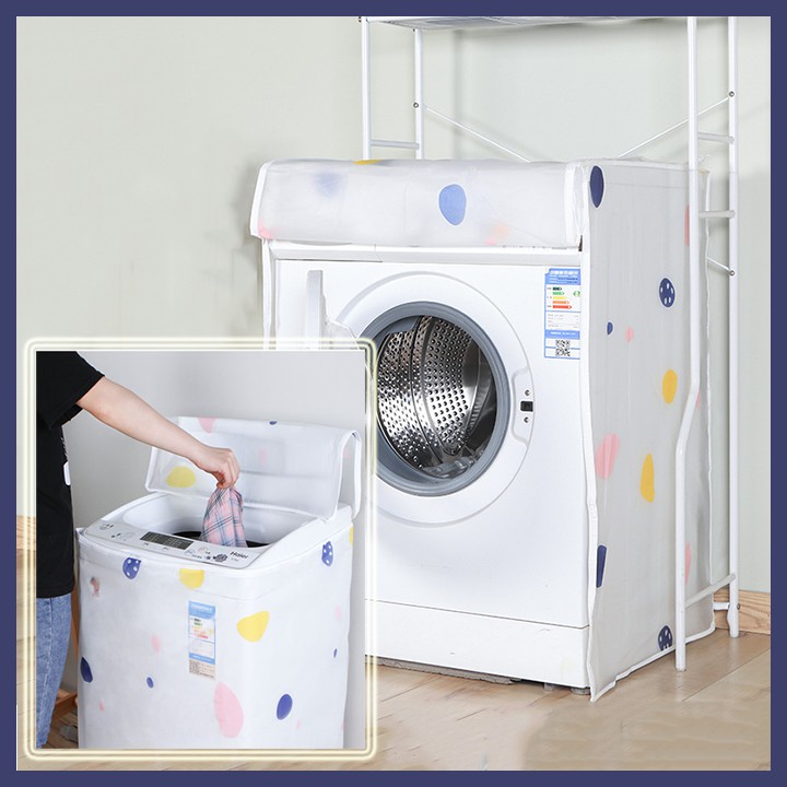 HCM - Áo trùm máy giặt kiểu Hàn trẻ trung chống thấm nước mưa bụi bẩn tăng tuổi thọ máy giặt