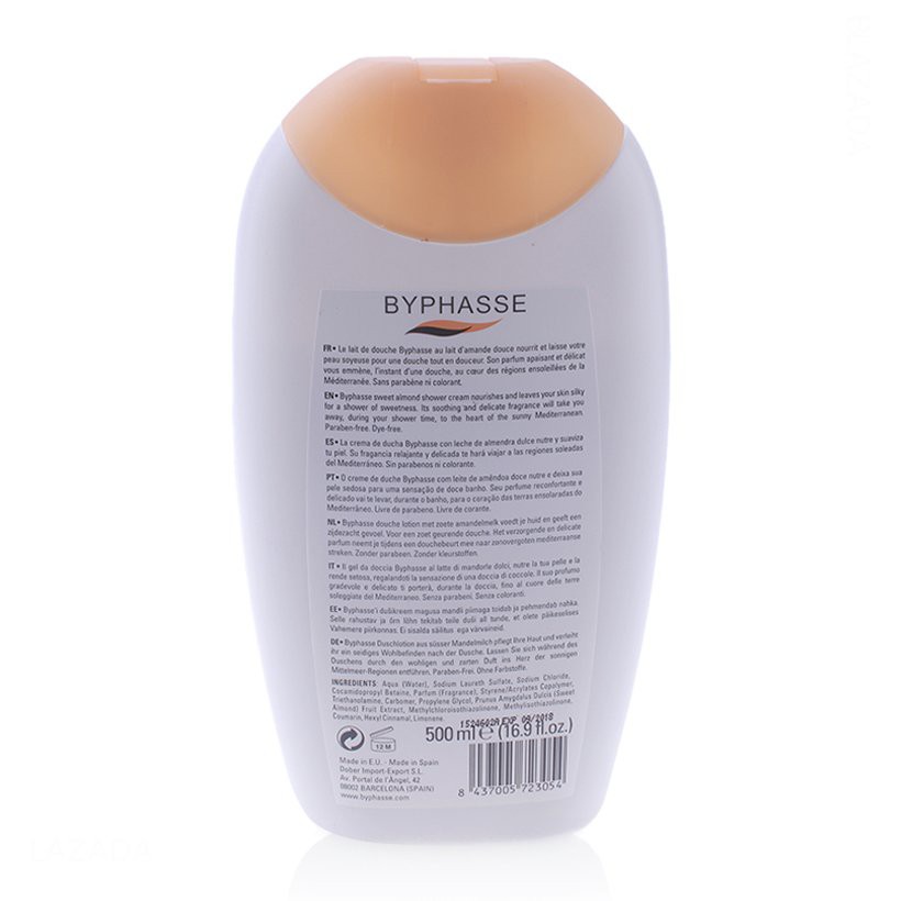 Sữa tắm Byphasse chiết xuất Hạnh nhân &amp; sữa  500ml