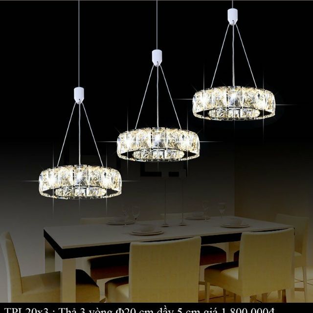 ĐÈN Thả pha lê phi 200