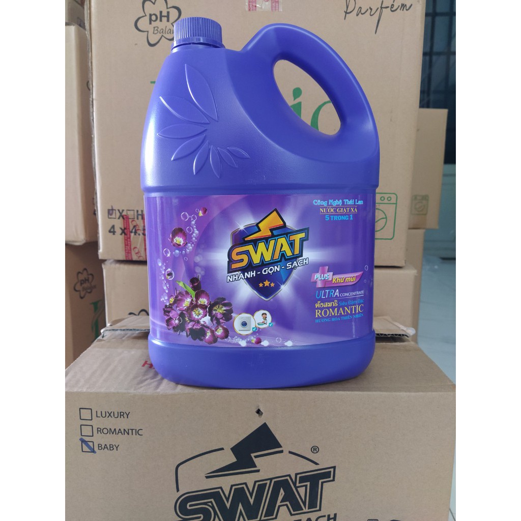 NƯỚC GIẶT SWAT 5 in 1- 3.8KG (Romantic-Luxury-Baby) 3 màu Tím, Đen, Trắng hàng chuẩn loại 1