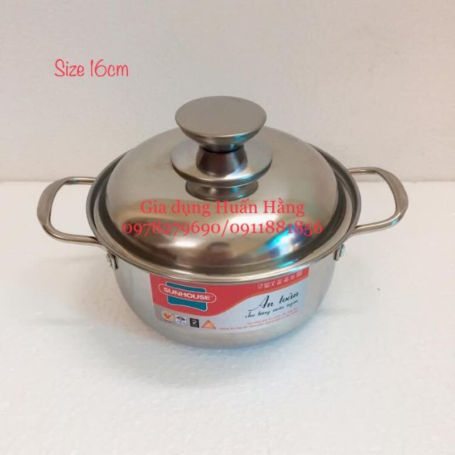 BỘ NỒI INOX 1 ĐÁY SUNHOUSE SH223