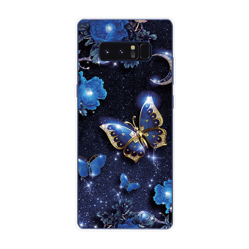 Samsung Galaxy S7 Edge S8 S8+ Plus Soft TPU Silicone Phone Case Cover Diamond Butterfly