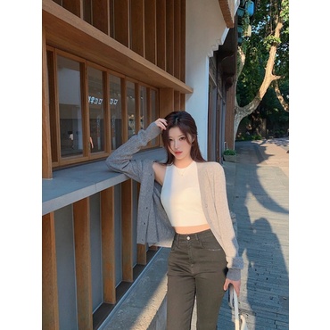 Áo Dệt Kim Không Tay Dáng Ôm Thời Trang Mùa Hè Cho Nữ