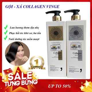 Cặp Dầu Gội Xả Collagen Vinge - Giảm Rụng Tóc,Ngăn Rụng Tóc, Phục Hồi Tóc Hư Tổn 1000ML. MUA NGAY!
