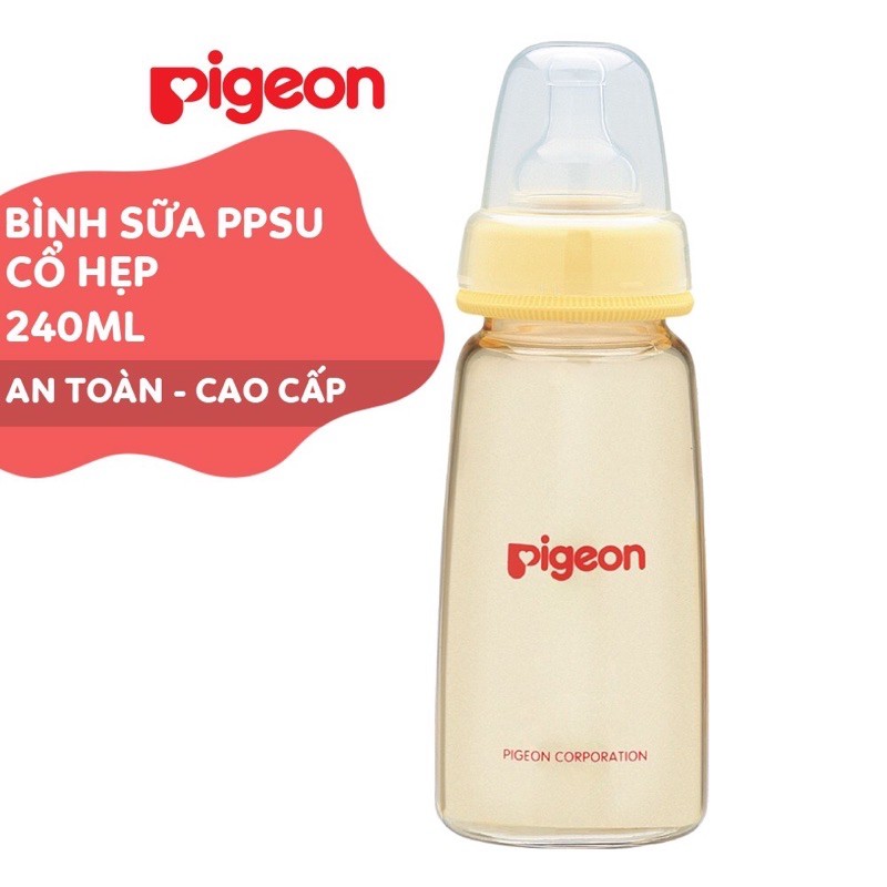 Bình sữa PPSU cổ hẹp Pigeon 160ml /240ml