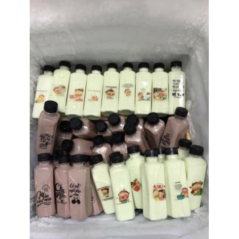 [Kho sỉ]  Combo 20 chai nhựa vuông đựng sữa hạt 250ml