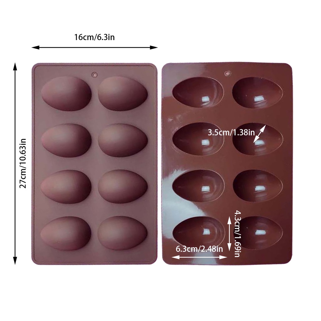 Khuôn silicone Làm Bánh 8 Lỗ Hình Quả Trứng Khủng Long