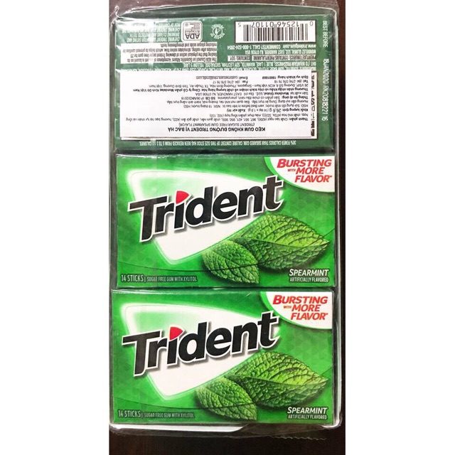 Hộp kẹo singum mỹ Trident 12-15 phong/ hộp