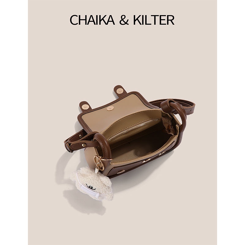 Túi đeo chéo CHAIKA KILTER CK1354 dáng vuông nhỏ phối màu tương phản thời trang thu đông dành cho nữ