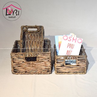 [Lubi Home] Giỏ lục bình đan vặn ba sợi ngang