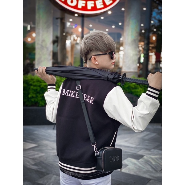 (FREESHIP) ÁO KHOÁC BOMBER MIKENBEAR VẢI DẠ SC 3 LỚP DÀY DẶN