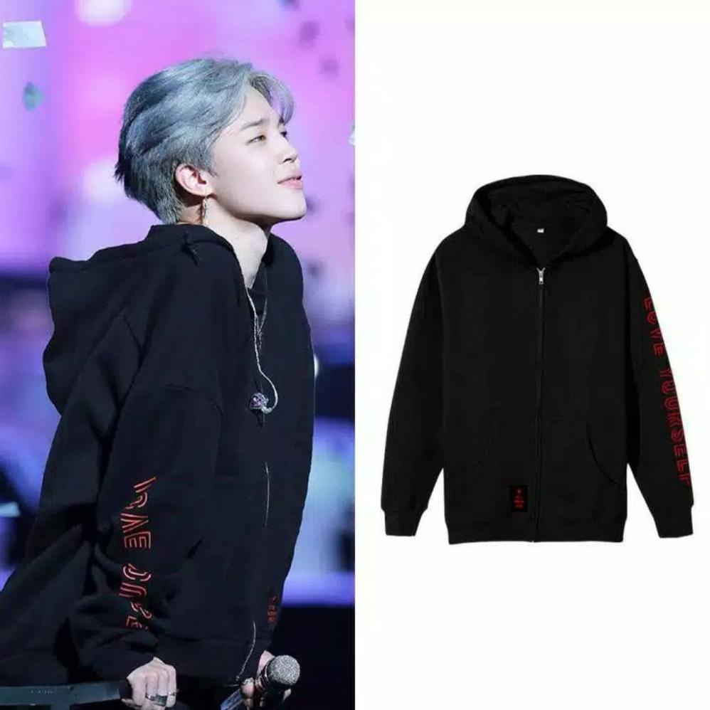 Áo Khoác HOODIE Có Khóa Kéo In Tên Các Thành Viên Nhóm BTS