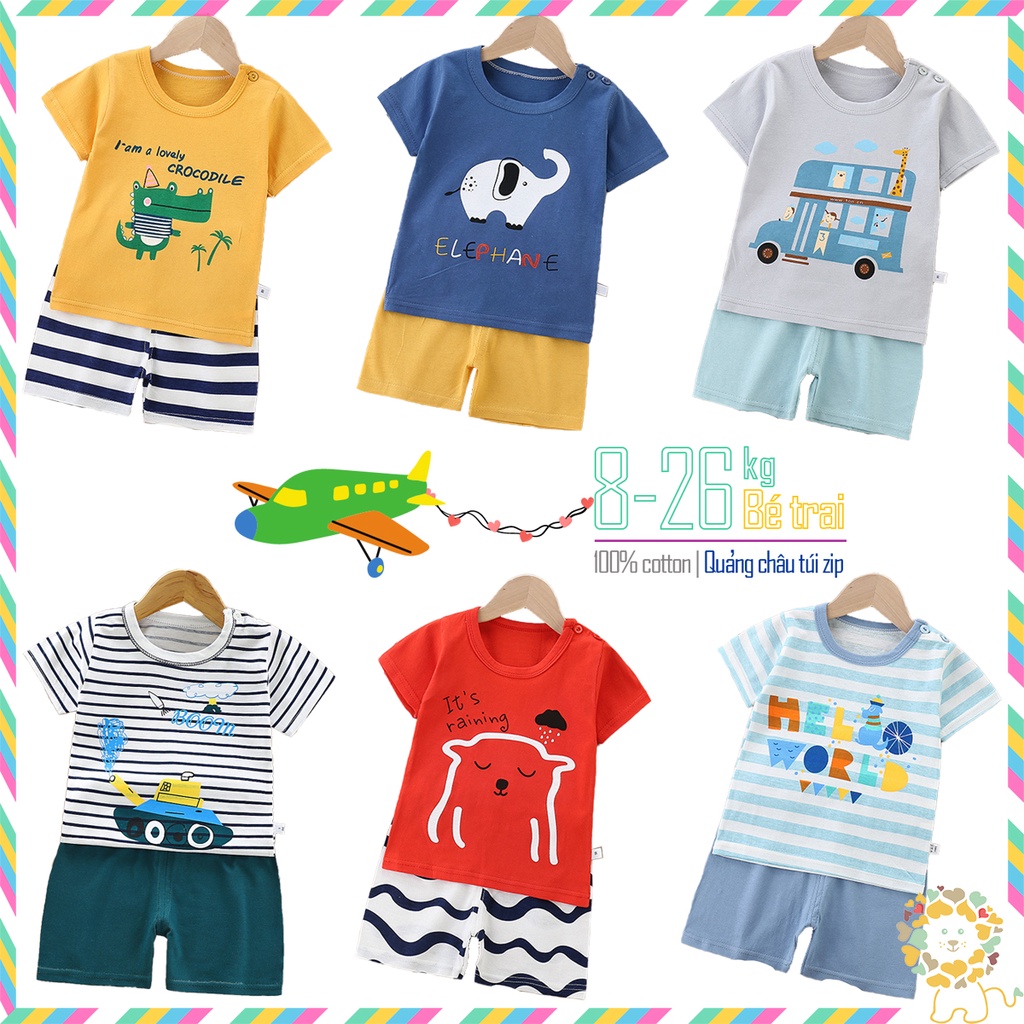 Bộ cộc tay cho bé trai mùa hè SENBAO bộ cotton cho bé từ 1 đến 7 tuổi in hình ngộ nghĩnh 2023