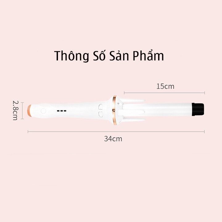 Máy uốn tóc mini đường kính uốn 28mm, máy uốn tóc tự xoay chất liệu gốm sứ cao cấp, Tóc đẹp chỉ sau 5 phút sammi