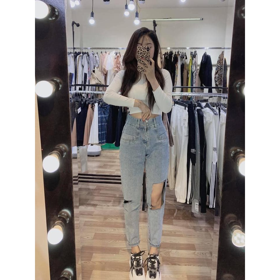 [Mã WASTMAY giảm 15% tối đa 30K đơn 150K] 9329-QUÂN BÒ BAGGY RÁCH GẤU SIÊU HOT | BigBuy360 - bigbuy360.vn