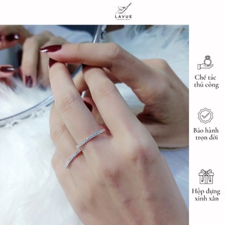 Nhẫn bạc nữ nửa hàng đá lấp lánh chất liệu bạc 925 Jess Ring - Trang sức bạc LAVUE