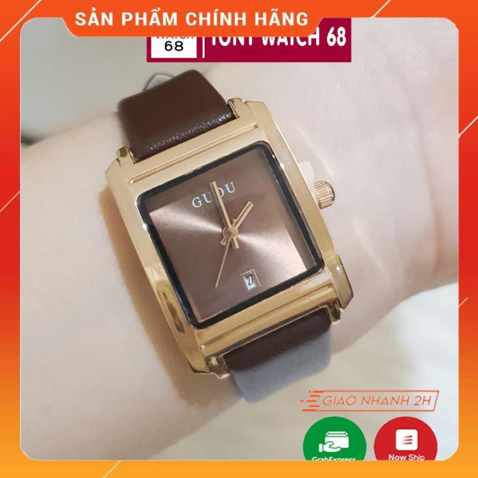 Hot!!! Đồng hồ nữ Guou mặt vuông dây da đỏ trắng chính hãng chống nước Tony Watch 68 giá re