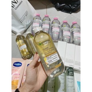 Combo tẩy trang ganier+ chì mày xé