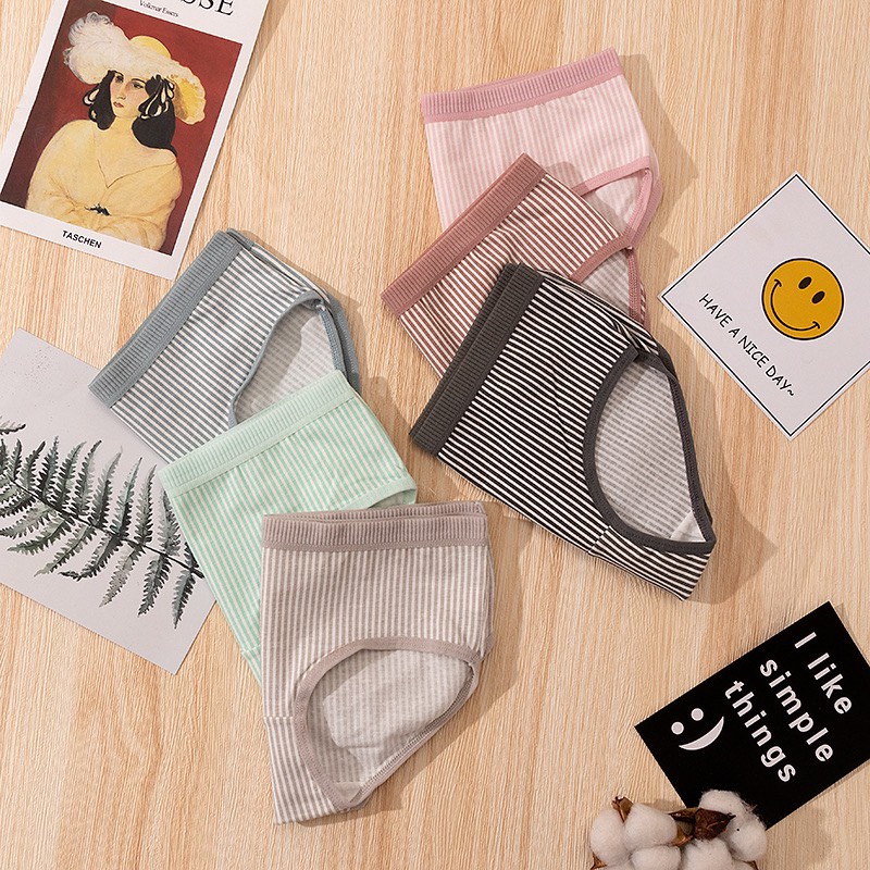 Quần Lót Nữ Cotton Tăm Phối Kẻ Siêu Đẹp 031