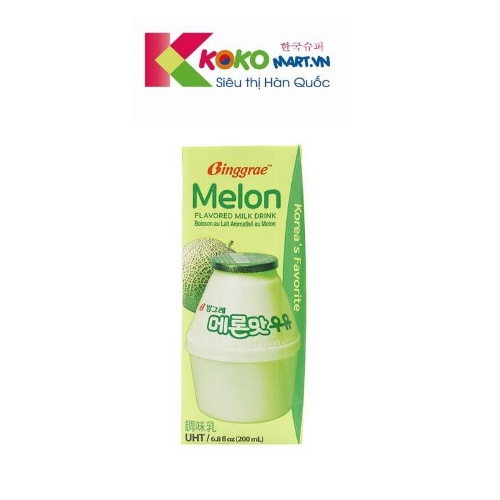 Sữa Binggrae vị dưa lưới Hàn Quốc hộp 200ml