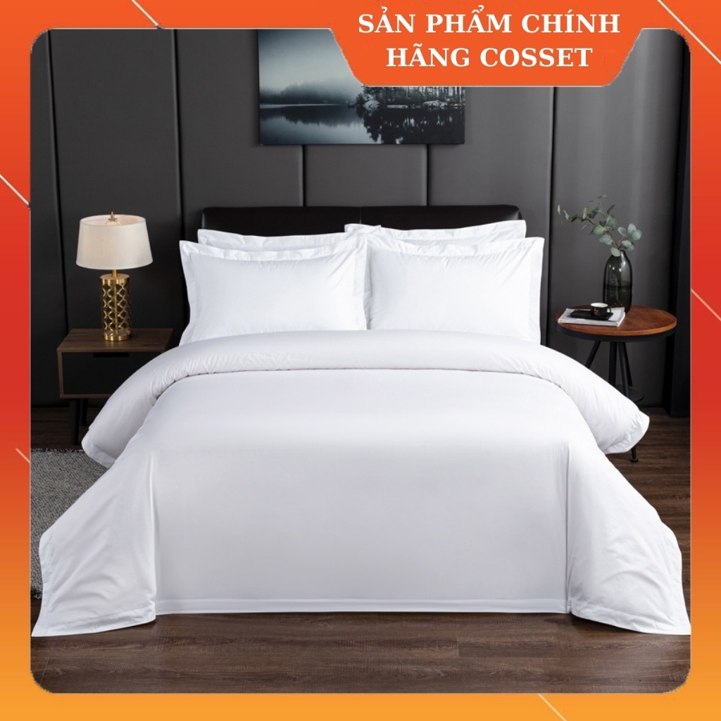 Chăn Ga Cao Cấp T300 Trắng Trơn 100% Cotton Bộ Chăn Ga Gối T300 Trắng Trơn Này Có Đến 95% Khách Sạn 4-5 Sao Tin Dùng