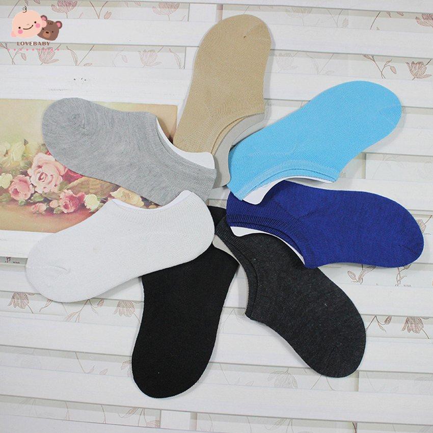 [HOT]1 Pair Fashion Cotton Socks Men's Solid Color Invisible Korean Socks