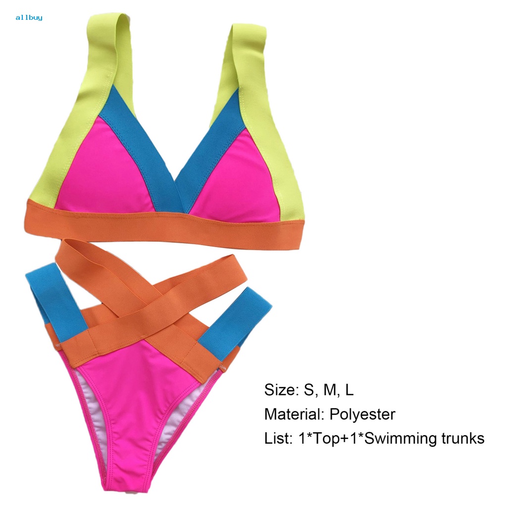 Allbuy 2 Cái / Bộ Bikini Xẻ Tà Không Dây