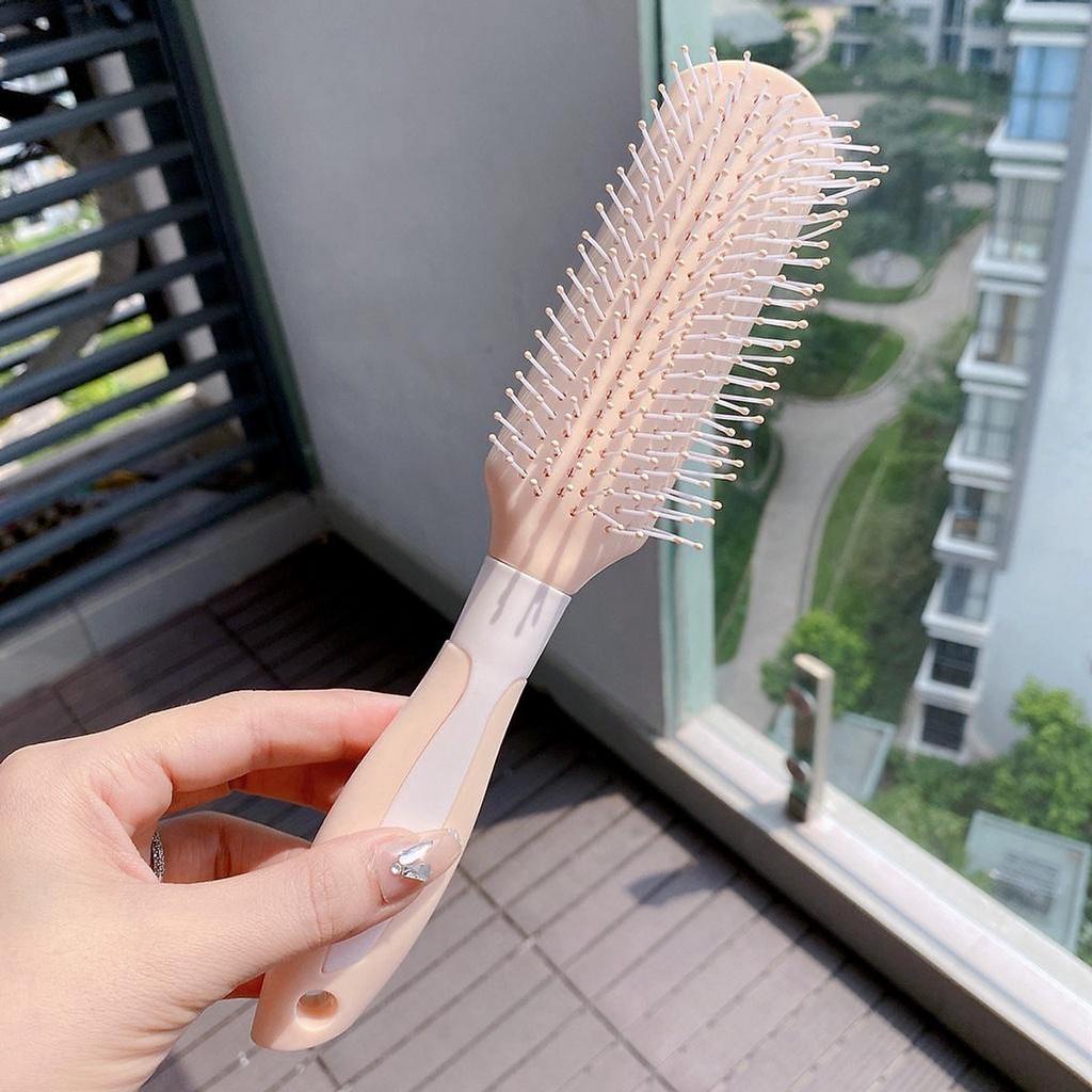 Bộ Lược Chải Tóc Màu Hồng Gỡ Rối Tóc, Lược Chải Massage Đầu, Tạo Kiểu , Uốn Phồng Tóc Chuyên Dụng
