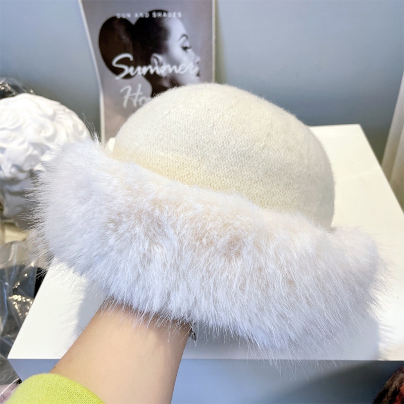 Mũ bucket vải len phong cách Nga thời trang