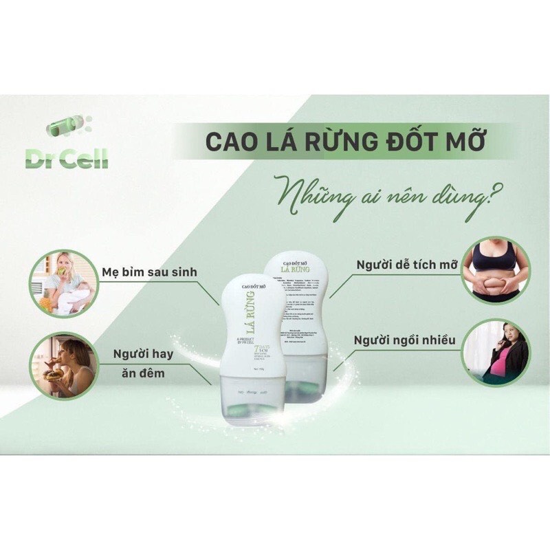 Cao đốt mỡ lá rừng Dr Cell giảm mỡ bụng, kem tan mỡ bụng 150g - MAY 36